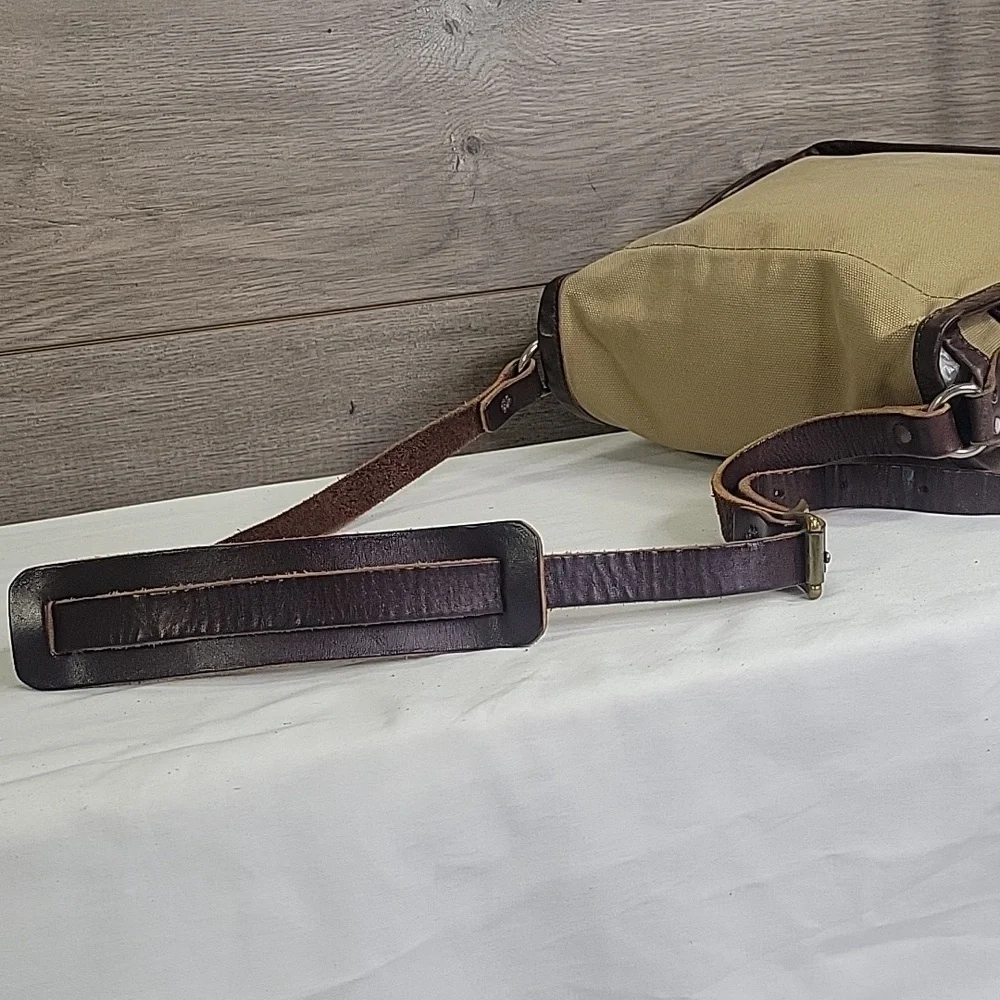 Men's Duluth Pack Tan and Brown Canvas Leather Crossbody Bag